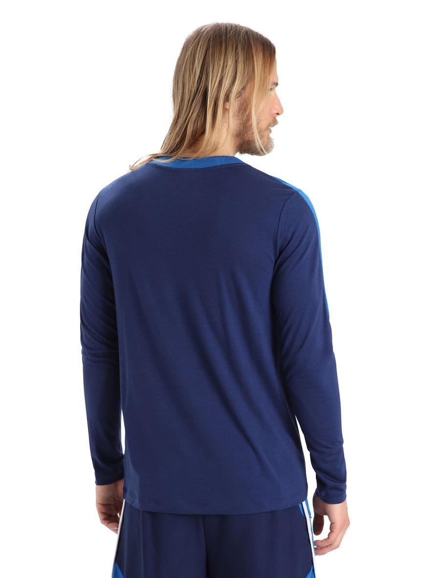 Icebreaker ZoneKnit™ Merino T-Shirt Miesten Long Sleeve Kuninkaallinen Sininen Laivastonsininen | FI 1232YXFU